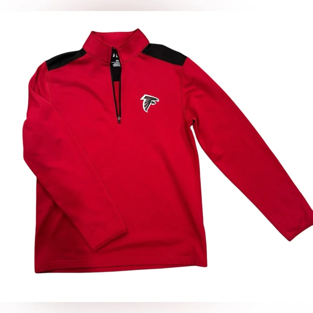NFL Atlanta Falcons Men’s 1/4 Zipper Red/Black Pullover-size medium